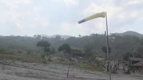 Windsock and wind blowing. Wind indicator. Video stock 278863926