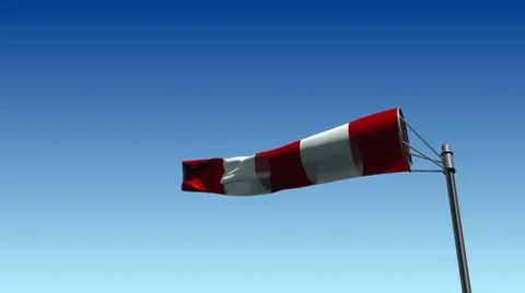 Windsock on Blue Background - version: Airport 03 (HD) Stock Footage 8667688