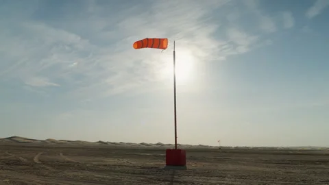 Windsock in desert Stock Footage 262573811