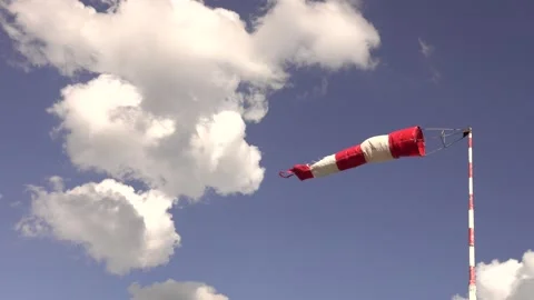 Windsock fluttering in the wind, cloud, nice weather Stock Footage 158701540