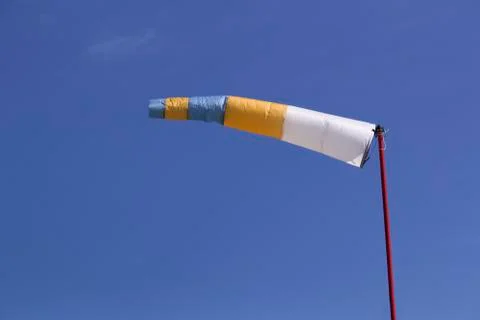 Windsock as a gauge for winds, wind vane on the aerodrome airfield on an air Stock Photos