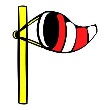 Windsock on golf course icon, icon cartoon Stock Illustration
