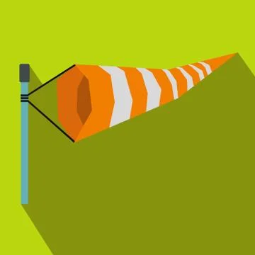 Windsock icon in flat style Stock Illustration