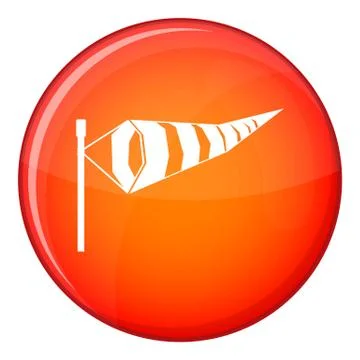 Windsock icon, flat style Stock Illustration