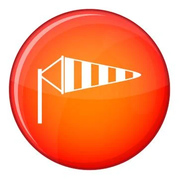 Windsock icon, flat style Stock Illustration