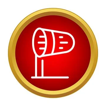 Windsock icon indicating wind direction and weather Stock Illustration