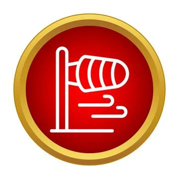 Windsock icon showing wind direction and weather forecast Stock Illustration