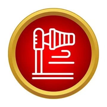 Windsock indicating wind direction and speed icon Stock Illustration