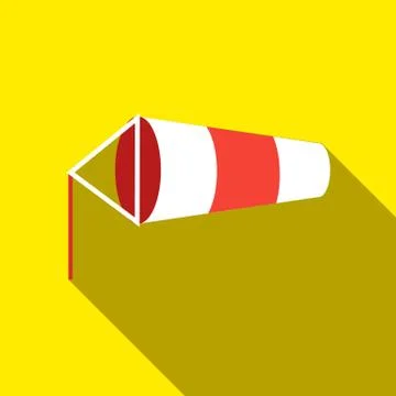 Windsock inflated by wind icon, flat style Stock Illustration