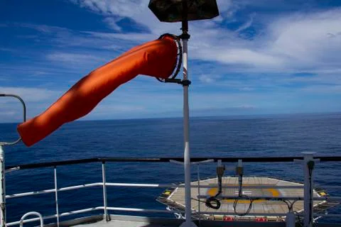 Windsock pointing the position of the wind. Stock Photos