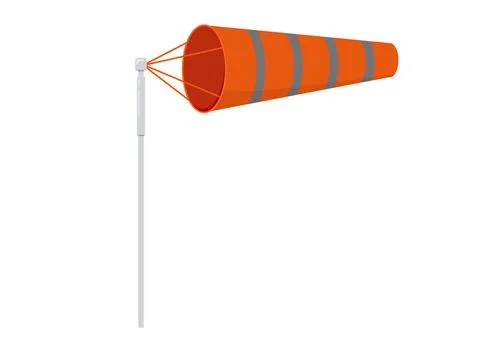 Windsock with reflective strips wind speed vector illustration. Stock Illustration