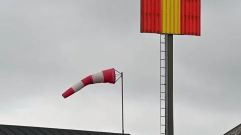 Windsock showing  wind direction. Stock Footage 252460181