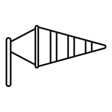 Windsock showing wind strength and direction on white background Ilustração Stock
