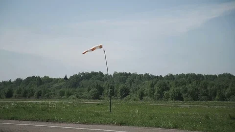 Windsock in stormy condition Stock Footage 76629503