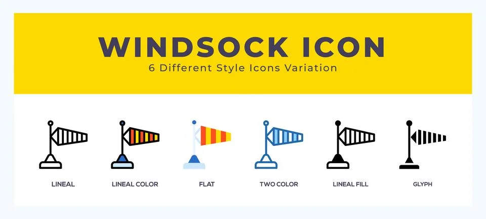 Windsock vector icon. with different styles vector illustration. Stock Illustration