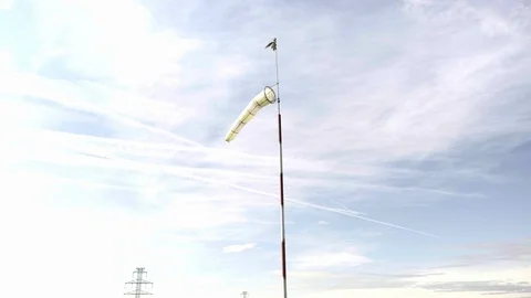 Windsock in wind, meteorology wind sock Vídeo Stock 124207015