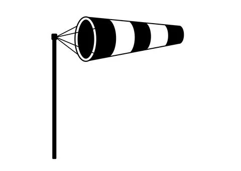 Windsock wind speed black simple vector illustration. Stock Illustration