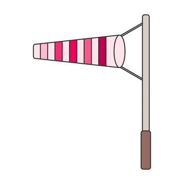 Windsock wind speed, Direction on isolated white background Stock Illustration