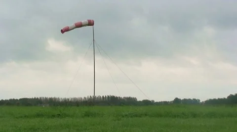 Windsock in windy, cloudy weather Stock Footage 8663932