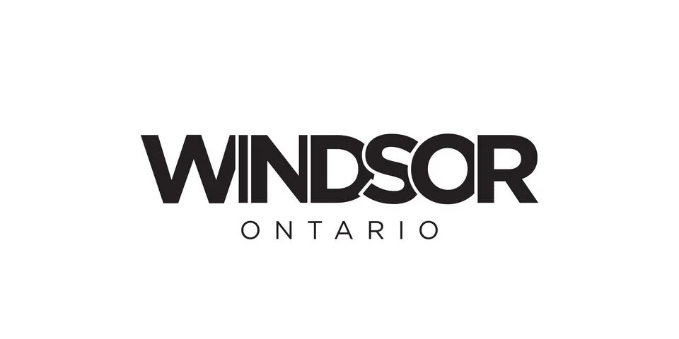 Windsor in the Canada emblem. The design features a geometric style, vector.. Ilustración de archivo