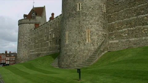 Windsor Castle battlements. 4K Video stock 49619953