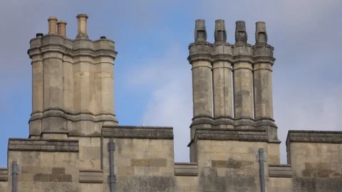Windsor Castle chimneys with focus pull Stock Footage 87503908