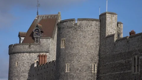 Windsor Castle detail with clock 動画素材 87503826
