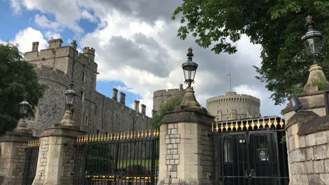 Windsor Castle with flying flag in England Video stock 133660445