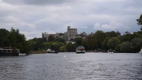 Windsor Castle River Thames View Stock Footage 82326347