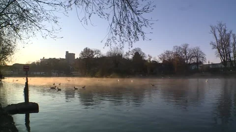 Windsor Castle at sunrise Vídeo Stock 160962837