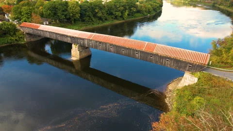 Windsor Cornish Covered Bridge 動画素材 313846145