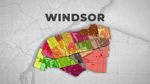Windsor (map) Stock Footage 260245569