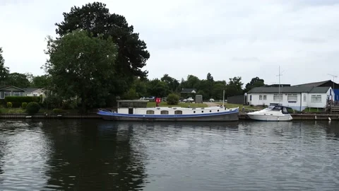 Windsor Marina with a large river frontage Stock Footage 137595134