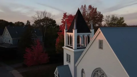 Windsor, Nova Scotia- Fall Colours Aerial (West Hants Historical Society) Stock Footage 221604769