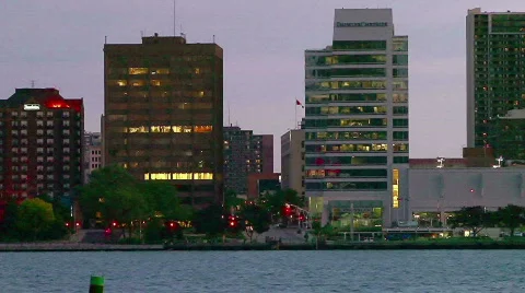 Windsor,CN Skyline 02 動画素材 877754