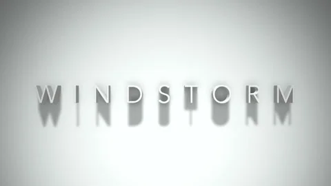 Windstorm 3D title animation with shadows on a white background Stock Footage 297571253