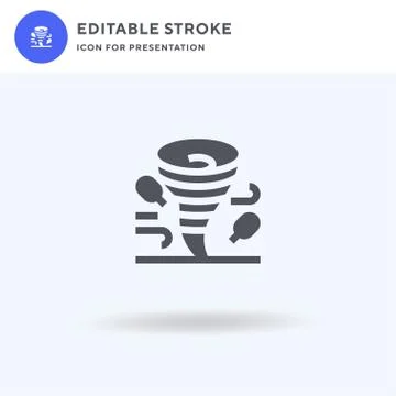 Windstorm icon vector, filled flat sign, solid pictogram isolated on white, logo Stock Illustration
