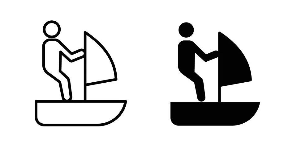 Windsurf icon concept. best for web design Stock Illustration