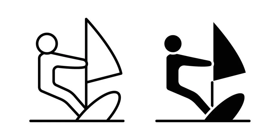 Windsurf icon graphic element. web icon set Illustrazione stock