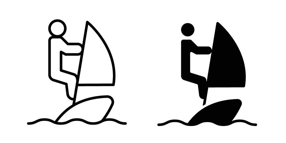 Windsurf icon Illustration Eps10 for web or app Stock Illustration