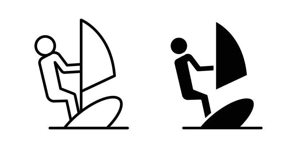 Windsurf icon or illustration vector symbols Stock Illustration