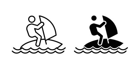 Windsurf icon symbol. Flat Vector illustration Stock Illustration