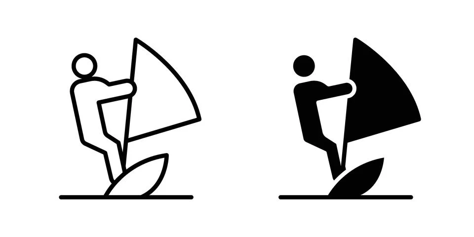 Windsurf icon vector design illustrations Stock Illustration