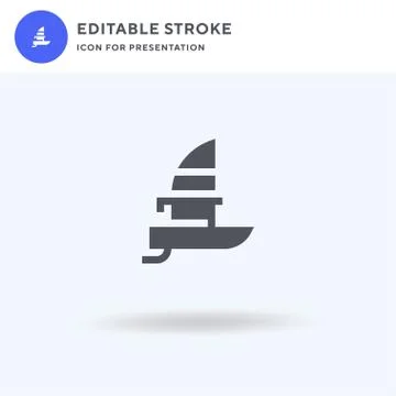Windsurf icon vector, filled flat sign, solid pictogram isolated on white, lo 스톡 일러스트