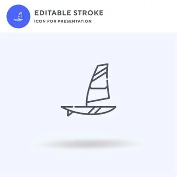 Windsurf icon vector, filled flat sign, solid pictogram isolated on white, logo イラスト素材