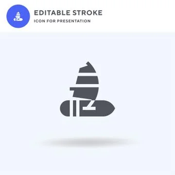 Windsurf icon vector, filled flat sign, solid pictogram isolated on white, logo 스톡 일러스트