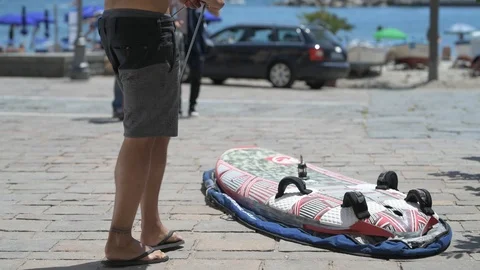 Windsurf maintenance Stock Footage 90056690