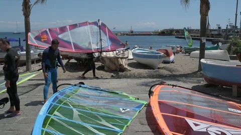 Windsurf sails Stock Footage 90057254