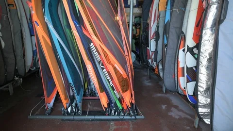 Windsurf shop pan Stock Footage 90056476