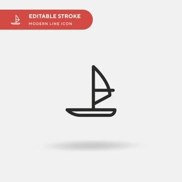Windsurf Simple vector icon. Illustration symbol design template for web mobi Stock Illustration